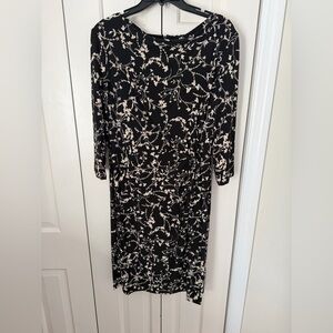 NWT LAUREN RALPH LAUREN Black Floral Dress size 14